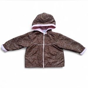 Vintage okiedokie Brown and pink girls toddler winter coat 3T